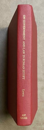 Item #M8556 On government and law in Roman Egypt. Collected papers of Naphtali Lewis. LEWIS...[newline]M8556-00.jpeg