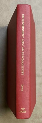 Item #M8556 On government and law in Roman Egypt. Collected papers of Naphtali Lewis. LEWIS...