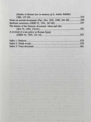 On government and law in Roman Egypt. Collected papers of Naphtali Lewis.