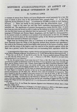 On government and law in Roman Egypt. Collected papers of Naphtali Lewis.[newline]M8556-07.jpeg