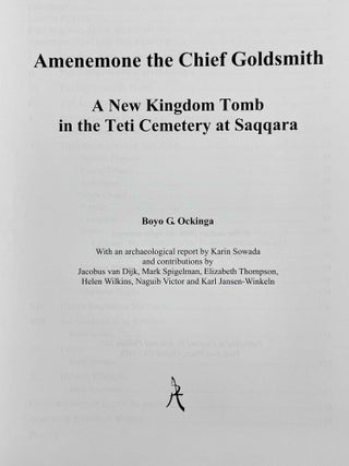 Amenemone the Chief Goldsmith. A New Kingdom Tomb in the Teti Cemetery at Saqqara.[newline]M8557-01.jpeg