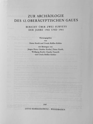 Zur Archäologie des 12. oberägyptischen Gaues. Bericht über zwei Surveys der Jahre 1980 und 1981.[newline]M8564-01.jpeg