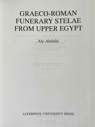 Graeco-Roman Funerary Stelae from Upper Egypt
