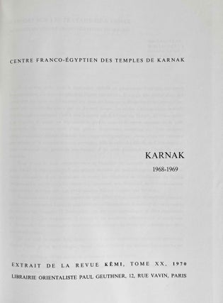 Cahiers de Karnak. Volumes I to IV.[newline]M8571-06.jpeg