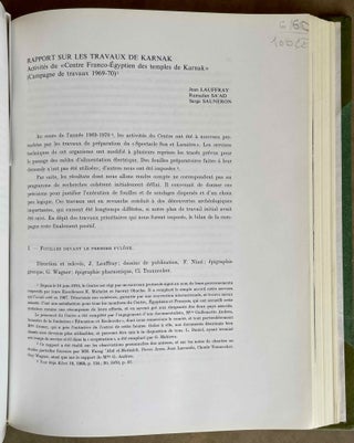 Cahiers de Karnak. Volumes I to IV.[newline]M8571-07.jpeg