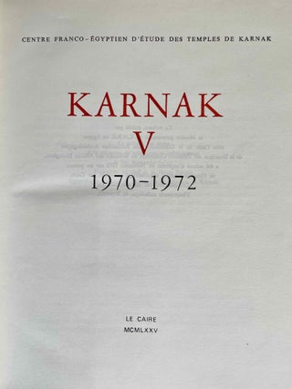 Cahiers de Karnak. Volumes I to IV.[newline]M8571-10.jpeg