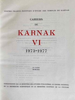 Cahiers de Karnak. Volumes I to IV.[newline]M8571-15.jpeg