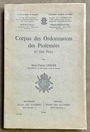 Item #M8572 Corpus des ordonnances des Ptolémées (C. Ord. Ptol.). LENGER...[newline]M8572-00.jpeg