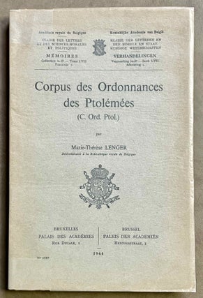 Item #M8572 Corpus des ordonnances des Ptolémées (C. Ord. Ptol.). LENGER...
