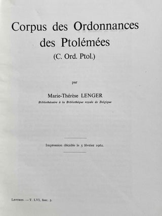 Corpus des ordonnances des Ptolémées (C. Ord. Ptol.).[newline]M8572-02.jpeg