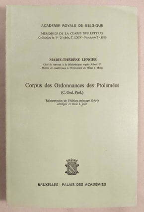 Item #M8572a Corpus des ordonnances des Ptolémées (C. Ord. Ptol.). LENGER...[newline]M8572a-00.jpeg