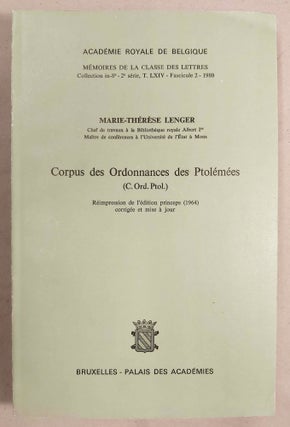 Item #M8572a Corpus des ordonnances des Ptolémées (C. Ord. Ptol.). LENGER...