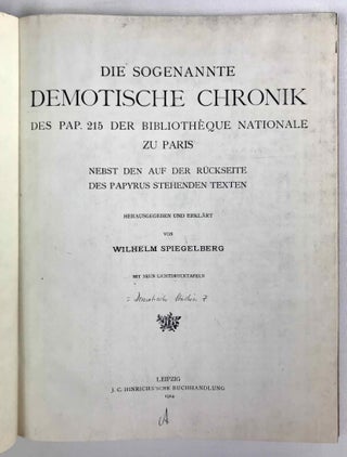 Die sogenannte demotische chronik des pap. 215 der Bibliothèque Nationale zu Paris. Nebst den auf der Rückseite des Papyrus stehenden Texten. (XEROX)[newline]M8575-02.jpeg