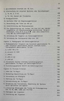 Untersuchungen zu den Totenbuch-Papyri der 18. Dynastie. Kriterien ihrer Datierung.