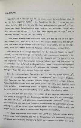 Untersuchungen zu den Totenbuch-Papyri der 18. Dynastie. Kriterien ihrer Datierung.