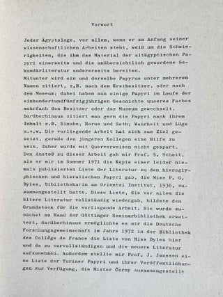Bibliographie der hieratischen und hieroglyphischen Papyri