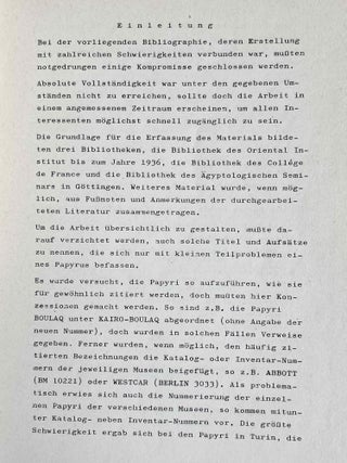 Bibliographie der hieratischen und hieroglyphischen Papyri