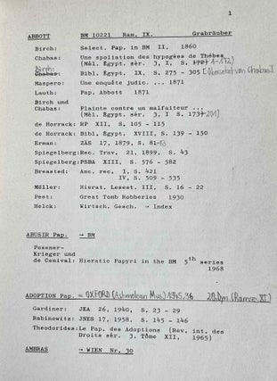 Bibliographie der hieratischen und hieroglyphischen Papyri