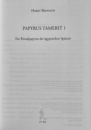 Papyrus Tamerit 1. Ein Ritualpapyrus der ägyptischen Spätzeit.[newline]M8597-01.jpeg