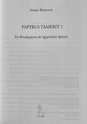 Papyrus Tamerit 1. Ein Ritualpapyrus der ägyptischen Spätzeit.