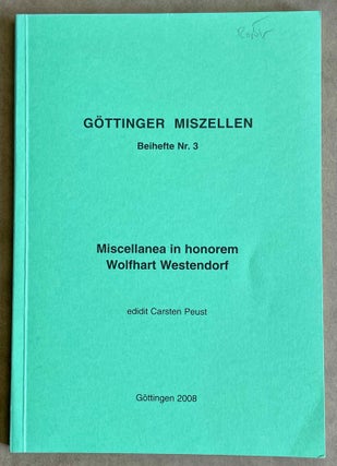 Item #M8599 Miscellanea in honorem Wolfhart Westendorf. WESTENDORF Wolfhart - PEUST Carsten, in...[newline]M8599-00.jpeg