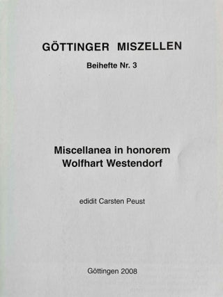 Miscellanea in honorem Wolfhart Westendorf[newline]M8599-01.jpeg