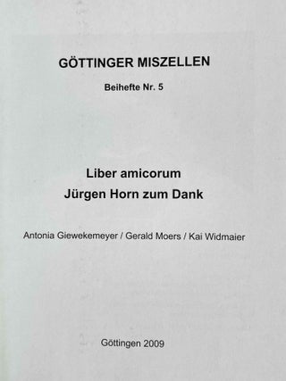 Liber amicorum. Jürgen Horn zum Dank.[newline]M8600-01.jpeg