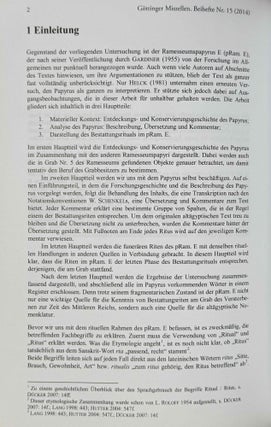 Der Ramesseumspapyrus E. Ein Ritualbuch für Bestattungen aus dem Mittleren Reich.