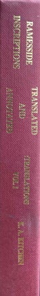 Item #M8607a Ramesside inscriptions. Translated and annotated. Translations. Vol. I: Ramesses I,...