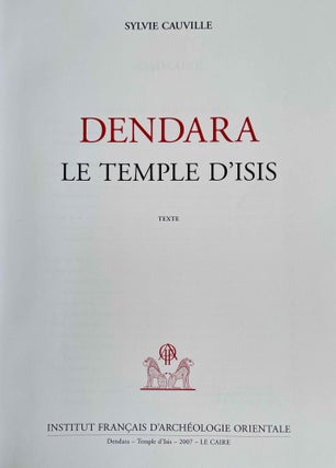 Dendara. Le temple d'Isis. Vol. I: Textes. Vol. II: Planches (complete set)[newline]M8610-01.jpeg