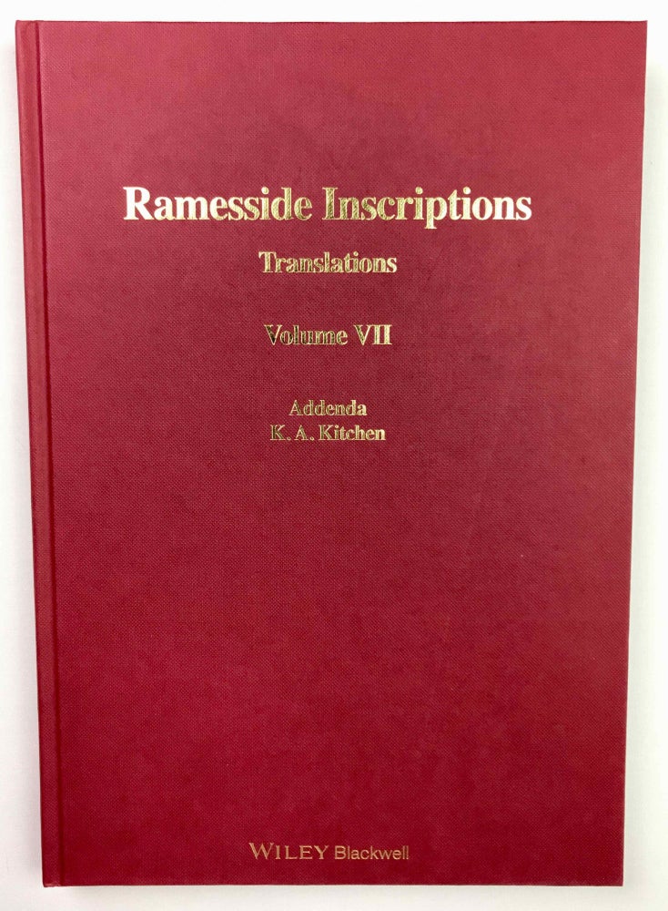 Item #M8621 Ramesside inscriptions. Translated and annotated. Translations. Vol. VII: Addenda. KITCHEN Kenneth Anderson.[newline]M8621-00.jpeg