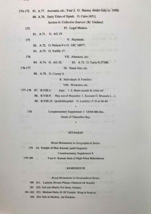 Ramesside inscriptions. Translated and annotated. Translations. Vol. VII: Addenda.