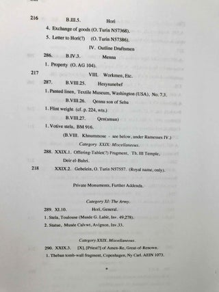 Ramesside inscriptions. Translated and annotated. Translations. Vol. VII: Addenda.