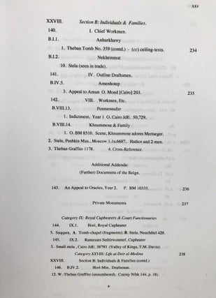 Ramesside inscriptions. Translated and annotated. Translations. Vol. VII: Addenda.
