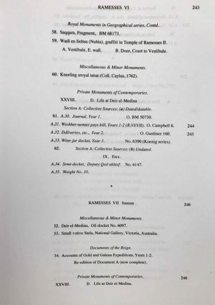 Ramesside inscriptions. Translated and annotated. Translations. Vol. VII: Addenda.