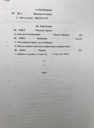 Ramesside inscriptions. Translated and annotated. Translations. Vol. VII: Addenda.