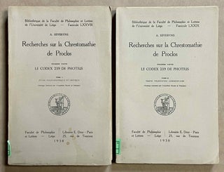 Item #M8630 Recherches sur la Chrestomathie de Proclos. Première partie, tome I: Le Codex 239 de...[newline]M8630-00.jpeg