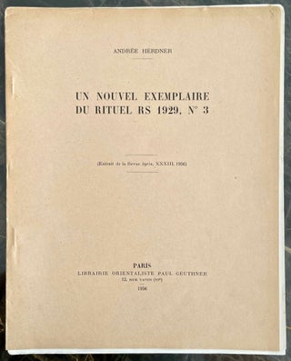 Item #M8654 Un nouvel exemplaire du rituel Rs 1929, n. 3. HERDNER Andrée[newline]M8654-00.jpeg