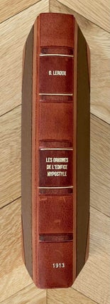 Item #M8706 Les Origines de L'Edifice Hypostyle. En Grèce, en Orient et chez les Romains....