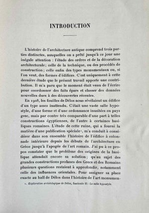 Les Origines de L'Edifice Hypostyle. En Grèce, en Orient et chez les Romains.