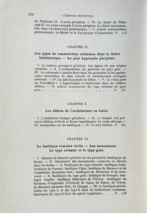 Les Origines de L'Edifice Hypostyle. En Grèce, en Orient et chez les Romains.