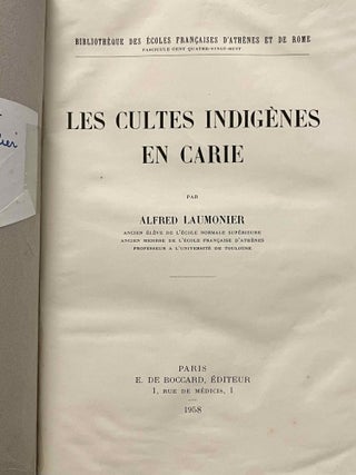 Les cultes indigènes en Carie
