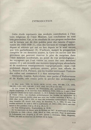 Les cultes indigènes en Carie