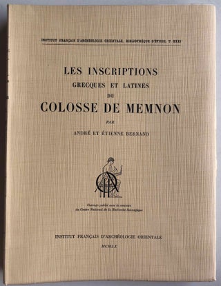 Item #M8714r Les inscriptions grecques et latines du colosse de Memnon. BERNAND André -...[newline]M8714r-00.jpg