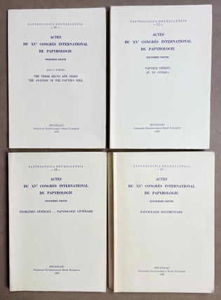 Item #M8728 Actes du XVe Congrès International de Papyrologie. Vol. 1: The terms recto and...
