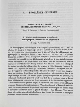 Actes du XVe Congrès International de Papyrologie. Vol. 1: The terms recto and verso, the anatomy of the Papyrus roll. Vol. 2: Papyrus inédits (P. XV. Congr.). Vol. 3: Problèmes généraux - papyrologie littéraire. Vol. 4. Papyrologie documentaire (complete set)[newline]M8728-12.jpeg