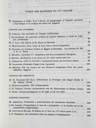 Actes du XVe Congrès International de Papyrologie. Vol. 1: The terms recto and verso, the anatomy of the Papyrus roll. Vol. 2: Papyrus inédits (P. XV. Congr.). Vol. 3: Problèmes généraux - papyrologie littéraire. Vol. 4. Papyrologie documentaire (complete set)[newline]M8728-14.jpeg