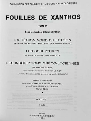 Fouilles de Xanthos, tome VIII: Le monument des néréides. Le décor sculpté. Tome I: Texte. Tome II: Planches (complete)[newline]M8737-01.jpeg