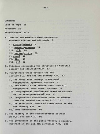 Economic offices and officials in Meroitic Nubia. A study in territorial administration of the late Meroitic kingdom.[newline]M8750a-02.jpeg