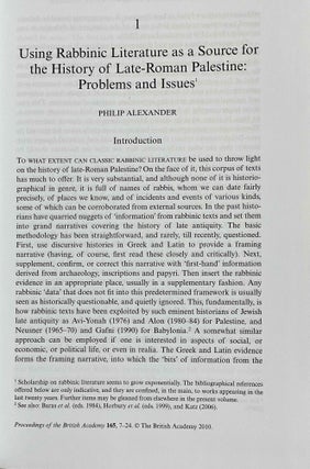 Rabbinic Texts and the History of Late-Roman Palestine